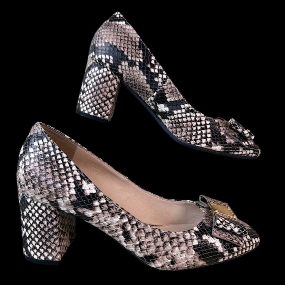 Cole Haan Tali Bow Pumps – Roccia Snake Print - Picture 2 of 5